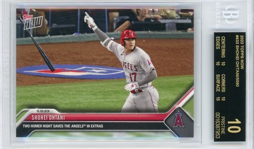 2023 TOPPS NOW MLB #433 SHOHEI OHTANI - 2 HOMER SAVE! - BGS BLACK LABEL 10