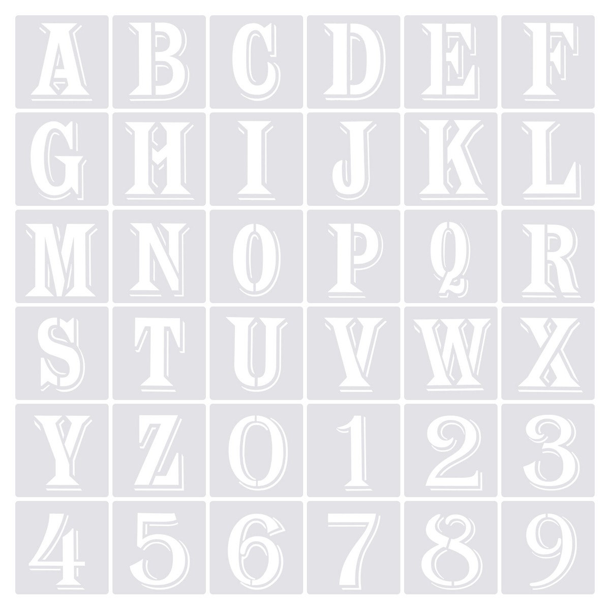 2.4 Inch Letter Number Stencils Alphabet Templates Set Shadow 3 2-4-inch-letter-number-stencils-alphabet-templates-set-shadow-3-width-36pcs-ebay