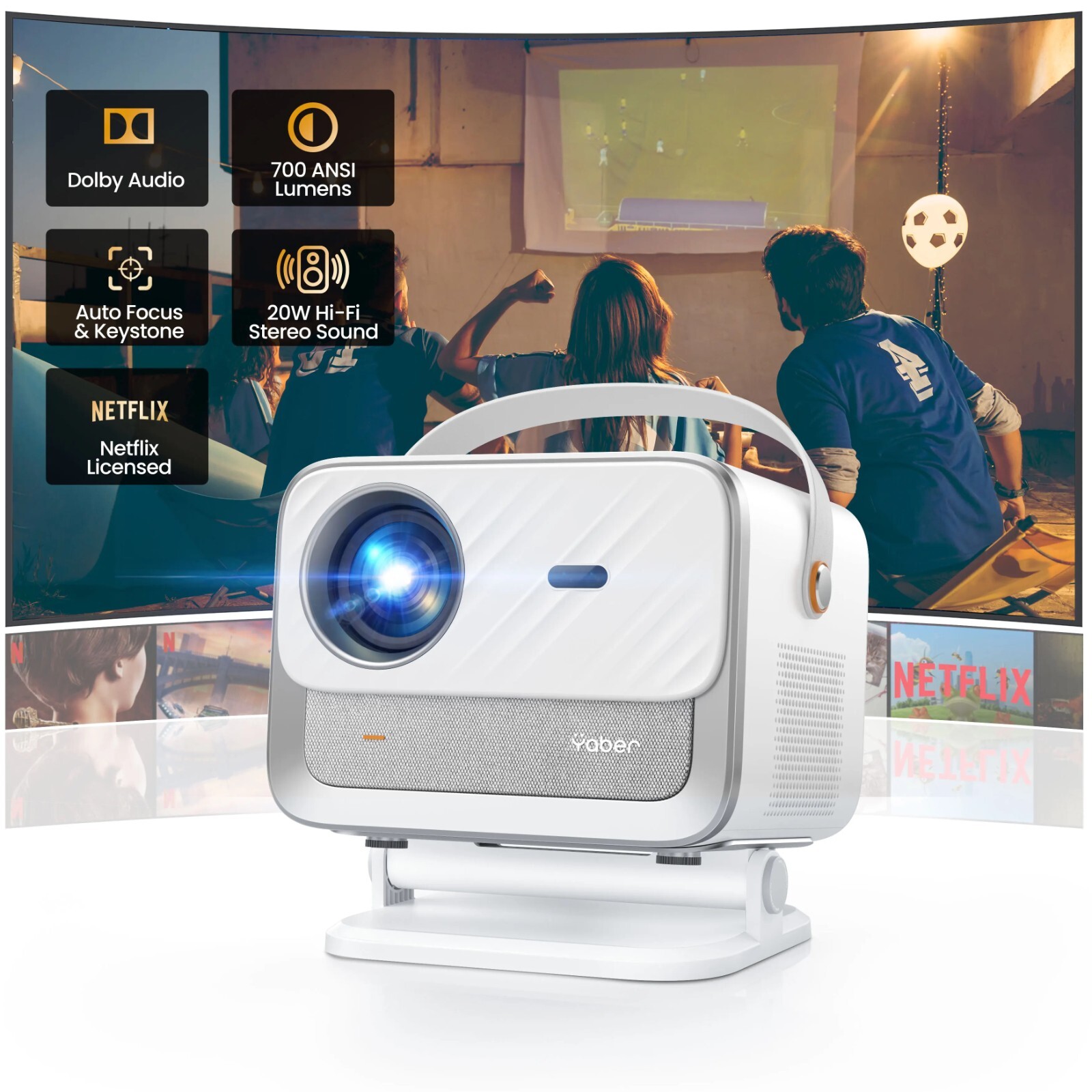 Vidéoprojecteur 4K Home Cinéma Premium avec 700 ANSI et Dolby Audio