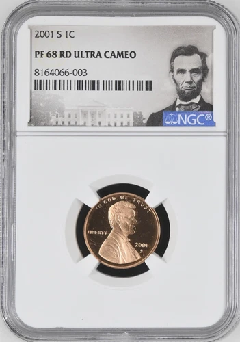 2001 S Lincoln Memorial Cent 1C NGC PF 68 RD Ultra Cameo Portrait Label