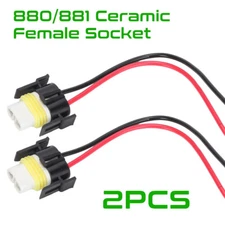 2pcs 881 898 894 Ceramic Female Socket Connector Fog Light Wiring Harness Cable
