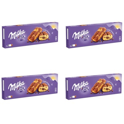 4x Milka Cake & Cioc Tortina Kuchen gefüllt mit Sahne Schokoladenstückchen 175g