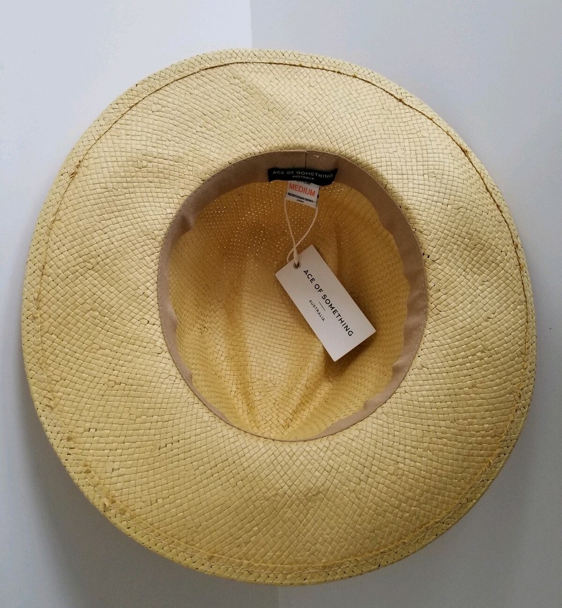Ace of Something Wide Brim Straw Panama Fedora Hat Grosgrain  display picture 1
