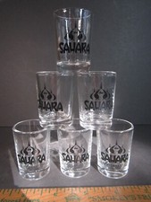 SAHARA casino Las Vegas NV Est 1952 sbe mini 1 ounce shot glass SET 6 black prin