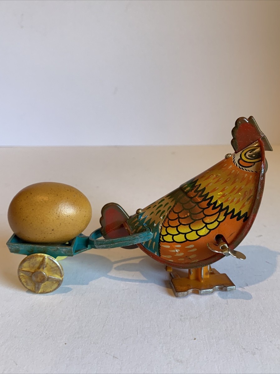 Russ Berrie Wind-up Chicken with Egg in Wagon No. 205A Works | eBay