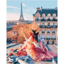 Paint By Numbers Adults kids Woman In Roof Land DIY Painting Kit 40x50CM Canvas