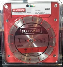 Craftsman 37662 Segmented Rim  7" Diamond Saw Blade New Sealed
