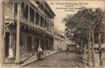 Old postcard AK SENEGAL DAKAR Boulevard Pinet-Laprade - La Poste (1224058)