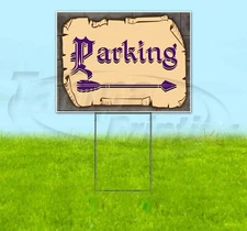 PARKING ARROW 18x24 Yard Sign Corrugated Plastic Bandit Lawn Business MEDIEVAL