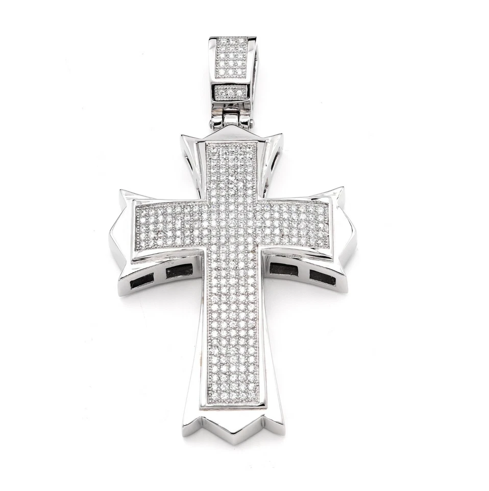 Colgante Cruz Hombre Acero Inoxidable 316 Pavé (Solo Colgante) Foto 2 de 4