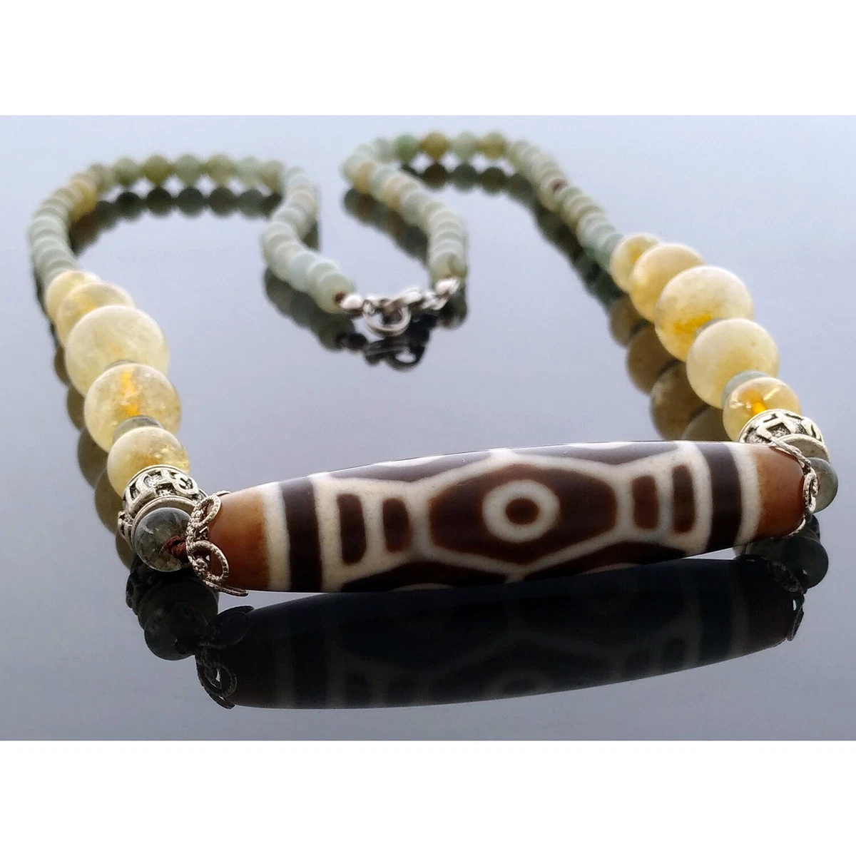 Authentic Tibetan DRAGON EYE OLD Dzi Bead Feng Shui Amulet