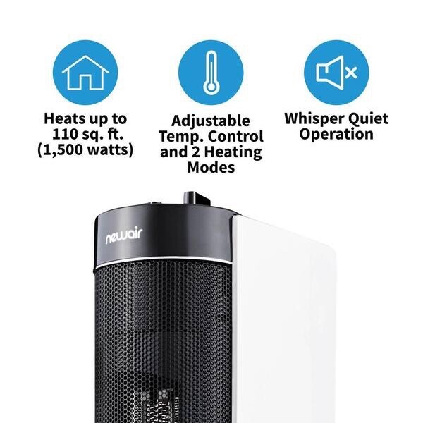 Newair 240v Ceramic Tower Heater, Portable HVAC, Model: NIH110WH00