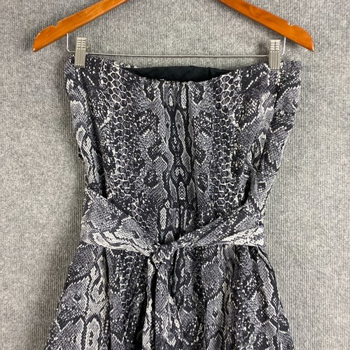 Maje Dress Womens Large Black White A Line Silk Tube Snake Print Formal Event - Picture 14 of 15