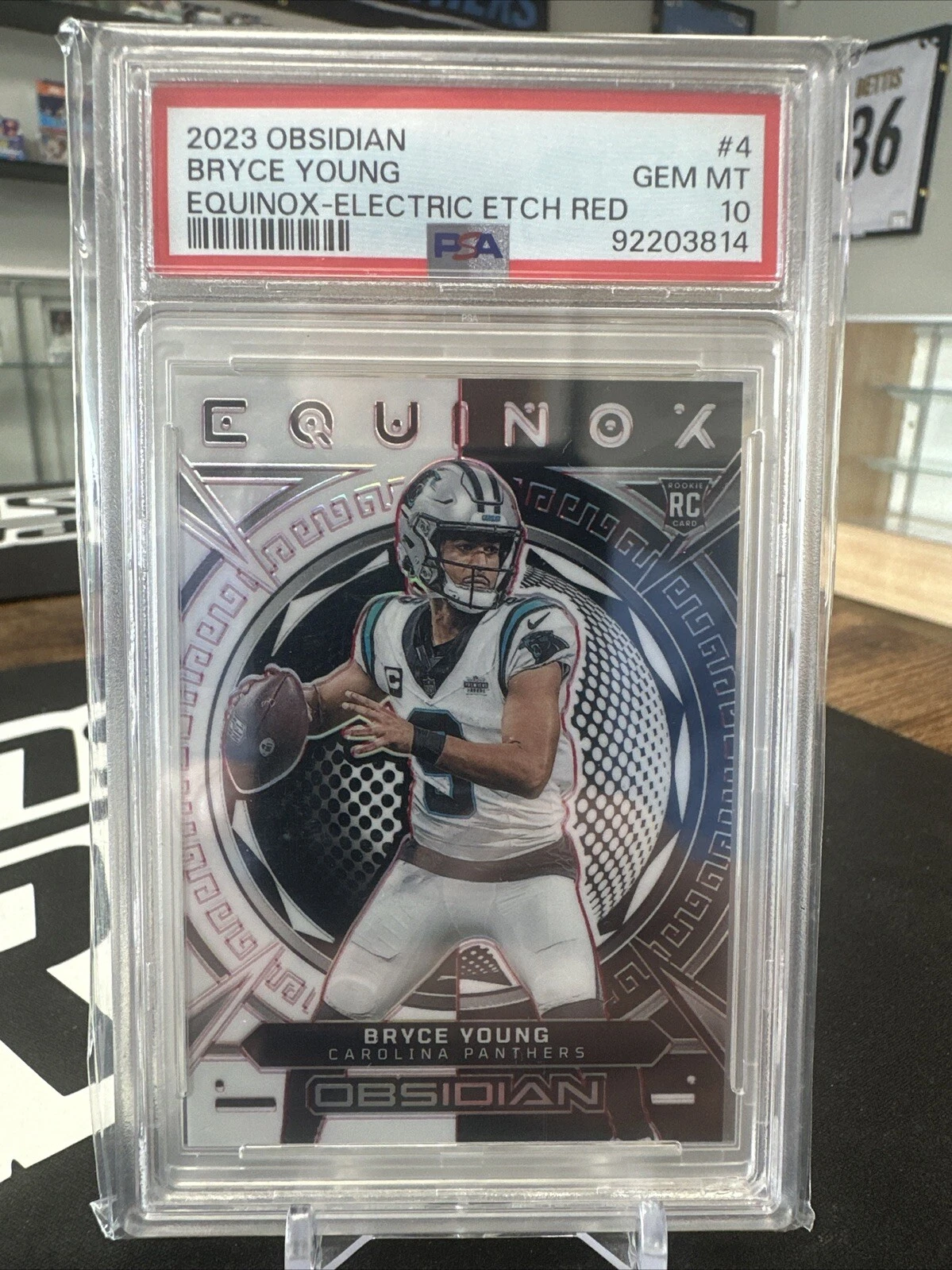 Bryce Young Panini Obsidian Equinox #4 Electric Etch Red