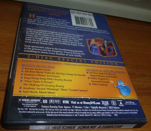 NEW DISNEY SLEEPING BEAUTY Special Edition 2 DVD Set Bonus Material Games - Picture 2 of 3