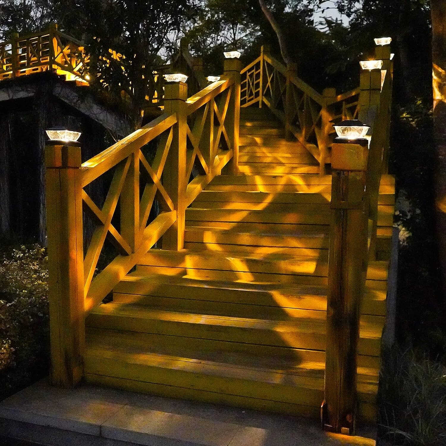 8 Pack Solar Post Cap Lights 3.5x3.5 4x4 4.5x4.5 5x5 Solar Post Deck