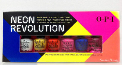 OPI - NEON REVOLUTION Collection -MINIS 4 colors+ White Base + Top Coat x 1/8oz