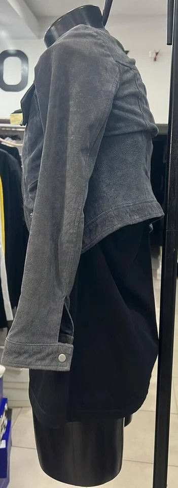 Mango Chaqueta de Piel Usado Mujer Gris Vaqueros Talla XS PGS1193PI - Imagen 2 de 4