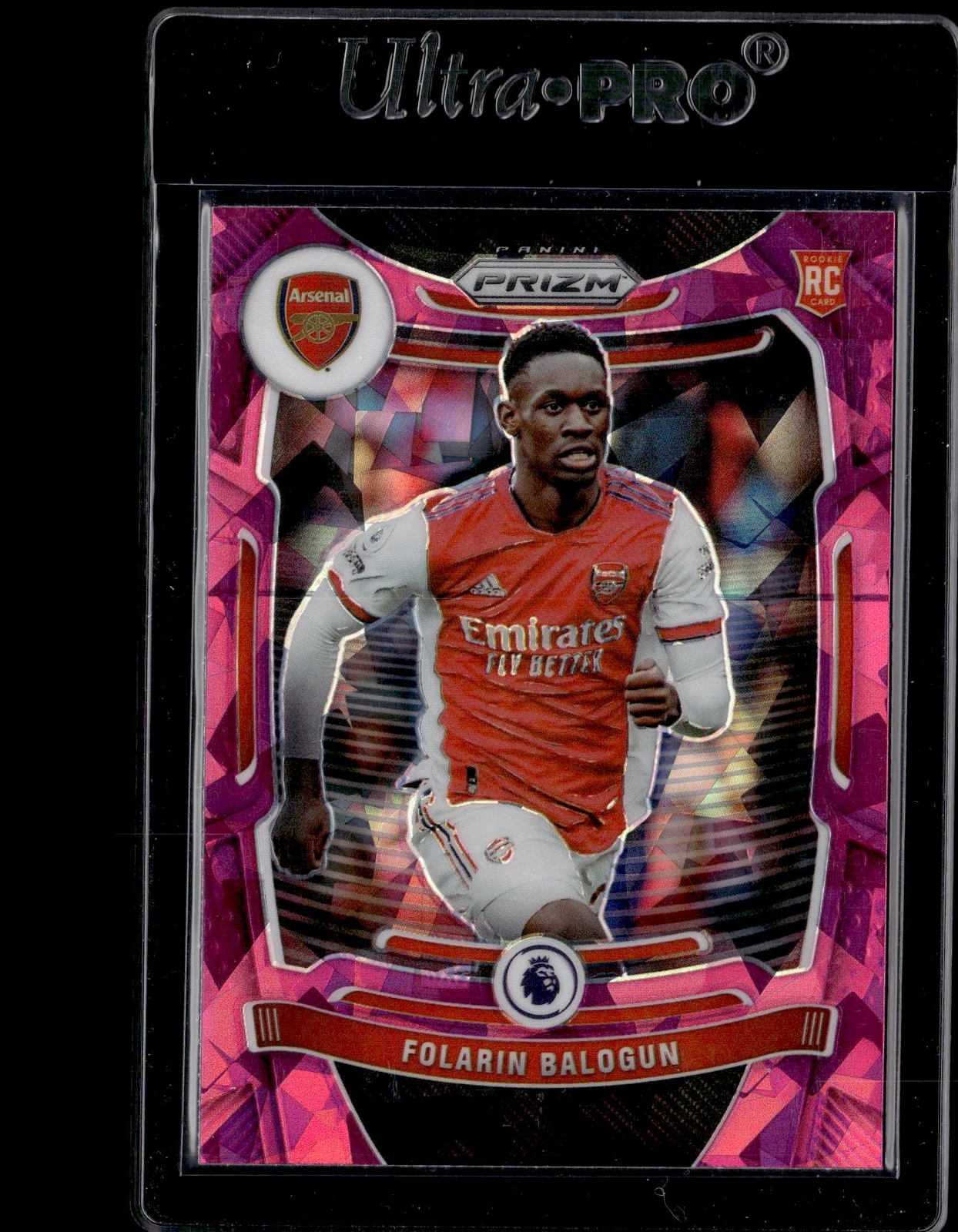 2021-22 Panini Prizm Premier League Prizms Pink Ice #208 Folarin Balogun RC