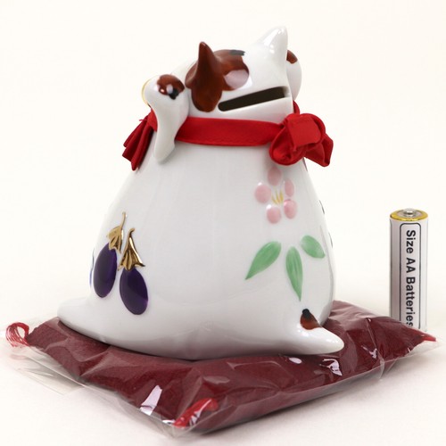 MANEKI NEKO WINKENDE MIKE KATZE Keramik Sparschwein Good Luck Ornament 19003 Japan - Bild 5 von 12