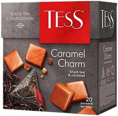 TESS Black Tea CARAMEL CHARM 20 Pyramids Made in Russia RF NO GMO US Seller