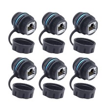 6 PCS RJ45 CAT6 Panel Mounting Waterproof Shielded Connector Female Coupler