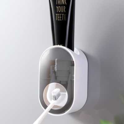 Automatic Toothpaste Dispenser Wall-Mounted and Toothpaste Rack Free/Punch Free