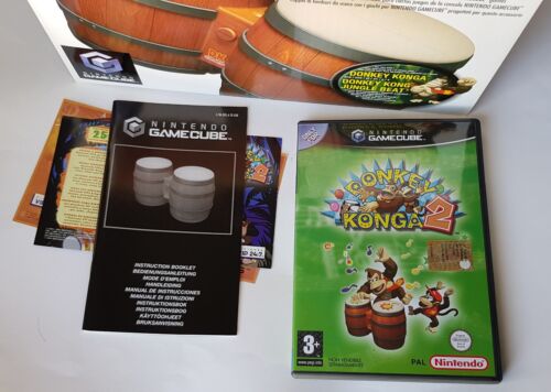 DK Bongos + Donkey Konga 2 PAL for Gamecube used boxed complete - Picture 1 of 14