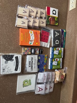 Back 2 School Lot of 16+ packs of alphabet cards & dice for kids, teachers, home