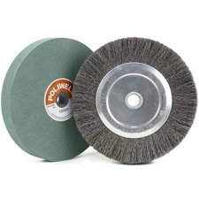 6 Inch Bench Grinder Grinding Wheel & Wire Wheel Brush with 1/2'' Arbor, 120 Gri