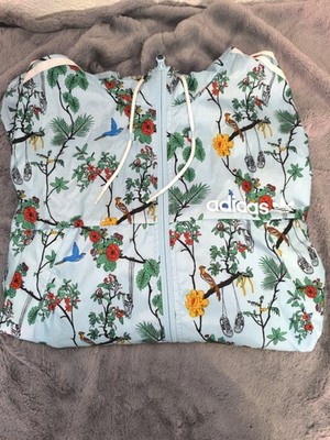 adidas Originals Windbreaker Jacke Floral Print Hellblau Gr. M 2015