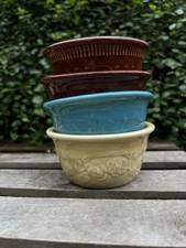 VTG Oven Serve Ramekins McCoy & TS&T Custard Cups Mixed Lot of 4 USA Pottery