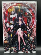 Harley Quinn & Elvira #1 Jamie Tyndall Virgin Remarked & Graffiti Signed w/ COA