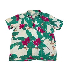 Vintage Tropically Yours Hawaiian Button Up Camp Collar Shirt Men's Medium Rayon
