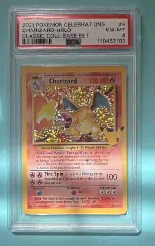2021 Classic Collection Charizard Holo 4/102 PSA 8