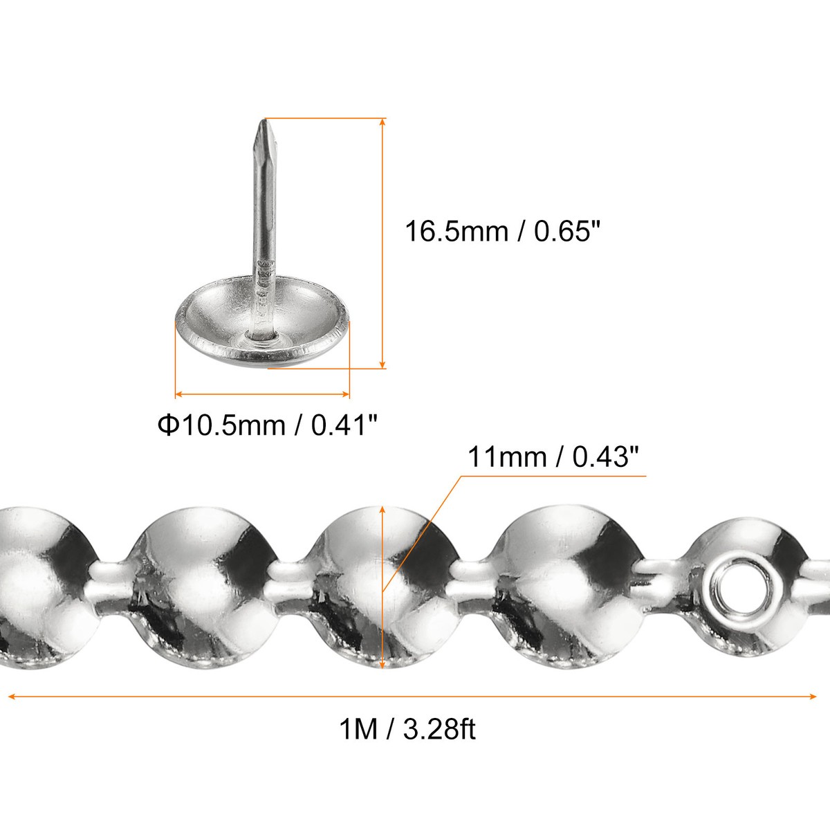 Uxcell 120-Pack Antique Copper Tone Upholstery Nails – 9mm Round Head Decorative Thumb Tacks For Furniture, Sofas, Headboards & DIY Crafts