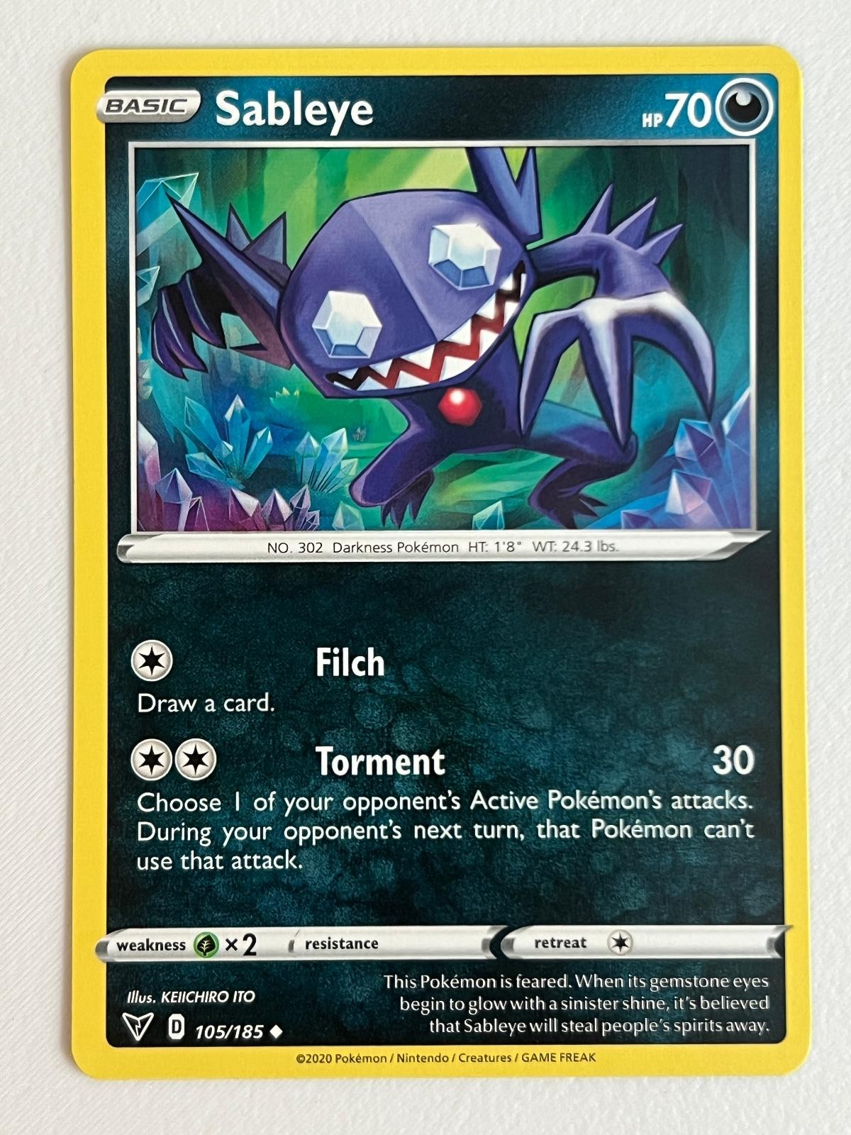 Sableye 105/185 Uncommon Vivid Voltage Pokemon Near Mint