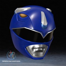 BLUE Power Rangers Helmet 3D Printed IN Color