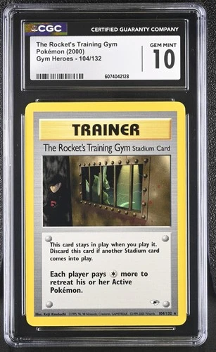 CGC 10 GEM MINT The Rocket's Training Gym 2000 Gym Heroes 104/132 Pokemon Card