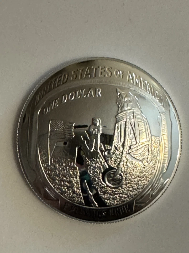 2019 Apollo 11 50th Anniversary Uncirculated Silver Dollar Coin W/ COA and OGP - Image 4 of 4