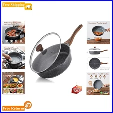 Healthy Nonstick Skillet 10-Inch - Versatile Induction Frying Pan with Glass Lid