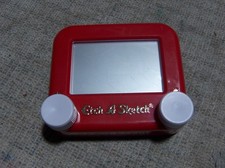 MINI 3x4" Spin Master Etch-A-Sketch Classic  Pocket Version - Red, Tested Works