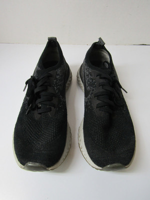 Nike Epic React Flyknit Black Grey Running Shoes Womens Size 8.5 COA AQ0070-001