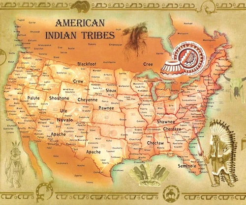 tapis de souris indiens amérique carte des tribus indiennes united states ref110