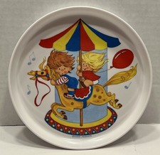 Vtg The First Years Kiddie Products Melamine Plate Kids On Merry Go Round 7.5  