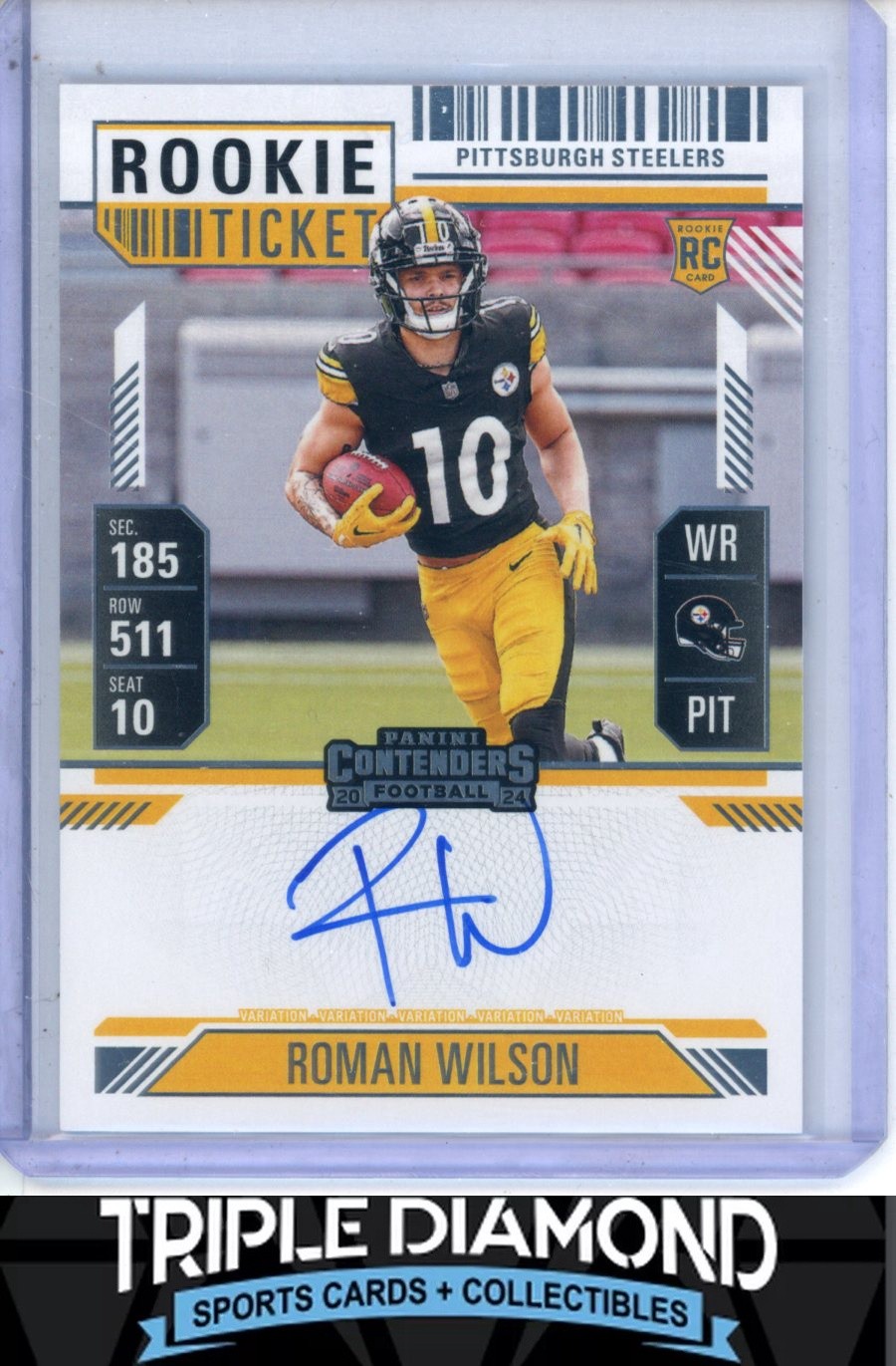 2024 Contenders Roman Wilson Rookie Ticket Variation Auto Steelers M724