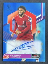 Joe Gomez 2022-23 Topps Finest Ucl & Uel Blue Refractor Auto /150 #A-GO