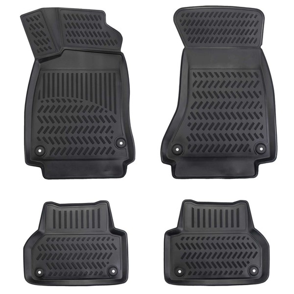 Elmasline Design 3D Gummimatten Set FüR Audi A4 (B9) Ab 2015 FußMatten Hohe Rand-image