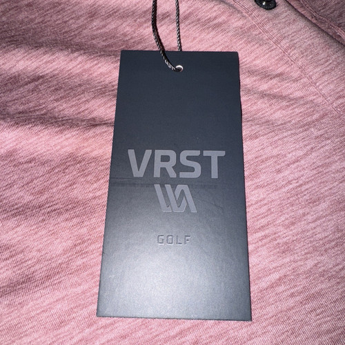 VRST Hoodie Mens Size Large Salmon Pink Sweater Pullover 2 Snap Button Hooded - Picture 2 of 5