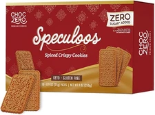 (Free Duty Tax) ChocZero Speculoos Cookies, Gluten Free, No Added Sugar, Spi